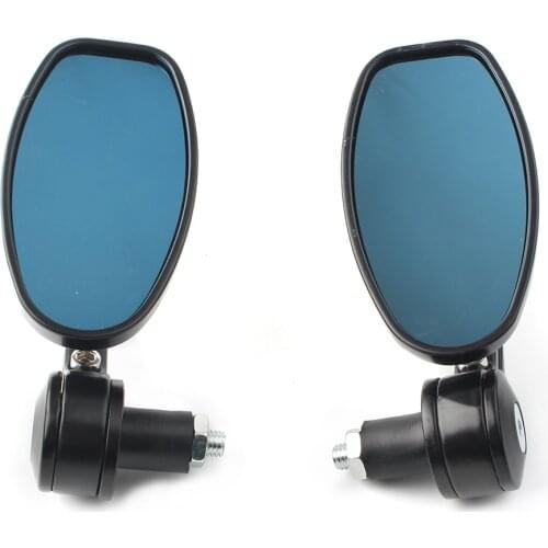 7/8" Motorcycle Universal Rear View Side Mirrors Handle Bar End Oval For Yamaha Kawasaki Honda Suzuki Black