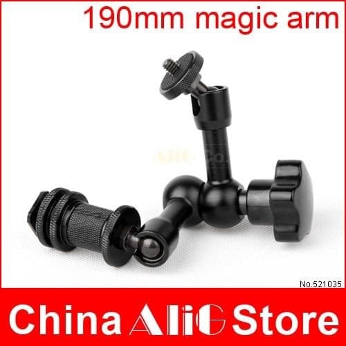 7inch / 190mm magic arm dslr rig d5300 d3300 d90 d80 camera camcoder lcd monitor flash light with 1/4 screw socket accessories
