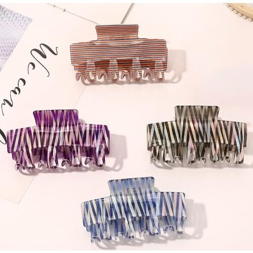 Acetate Hair Clip Rectangle Acrylic Marble Print Large Hair Claws Ponytail Hair Accessories Geometric Barrettes Hairpin