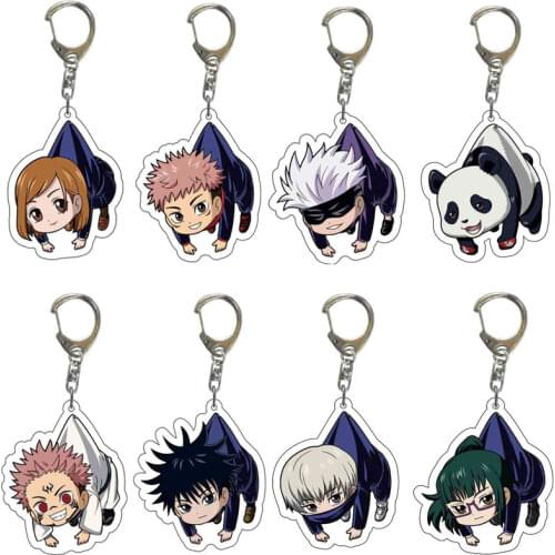 Anime Jujutsu Kaisen Keychain Cartoon Figure Yuji Itadori Kugisaki Nobara Acrylic Pendent Key Ring Jewelry