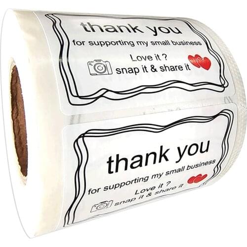 White Camera Snap It and Share Stickers Thank You Labels 1.5 X 2 Inch Camera Thank You for Supporting My Small Business Stickers