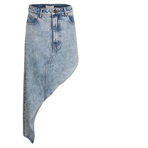 Denim WomenCowboy Skirt Blue Irregular High Waist Women Skirt 2020 Summer Fashion Casual New