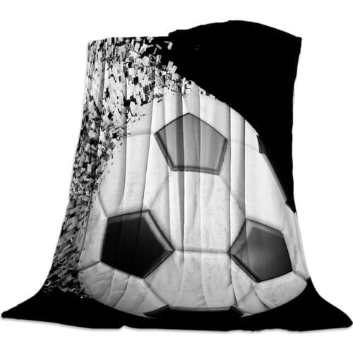 Flannel Blankets Soccer Curtains Balls Football Design Blanket Warm Throws Sofa Bed Home Bedspread Travel Fleece Blanket