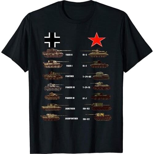 WW2 Tanks German Soviet Tiger I Tiger II IS-3 T-34 T-Shirt