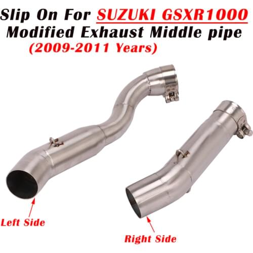 Motorcycle Exhaust Muffler Escape Modified Middle Link Pipe Left & RightSlip On For SUZUKI GSXR1000 GSXR 1000 2009 - 2011 Years