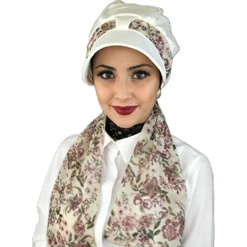 Islamic Fashion Muslim Women Hijab 2021 Trend Scarf Buckle Ready Sal Damson Siphon White Scarf Hat Bone