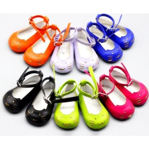 PU leather Doll Shoes 6 Colors 7 Cm Doll Shoes For 18 Inch American&43cm Baby New Born Doll Generation Girl Toy 1/3 Blyth