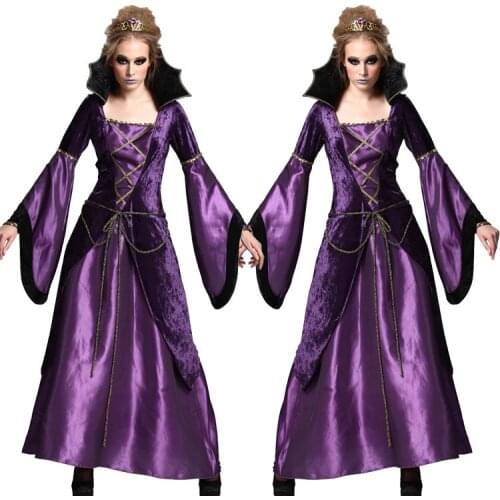 Halloween cosplay Costumes for Women Adults Witch Costumes Purple Palace Dress Scary VampireHoliday Costumes