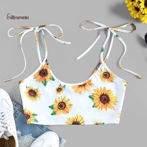 Crop Top Summer Tops For Women 2020 Ladies Print Sleeveless Pullover Vest Tank Crop Tops Shirts Vetement Femme