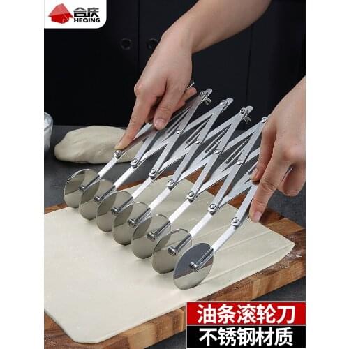 Stainless steel slicer knife artifact non stick manual adjustable size commercial pizza roller cutter divider kitchen tool