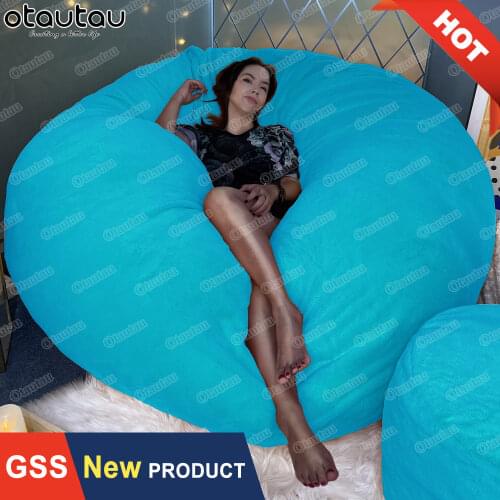 Queen Size Giant Sofa Sac Cover Unfilled Lazy Bean Bag Double Bed Pouf Lump Floor Beanbag Chair Couch Futon Recliner Furniture
