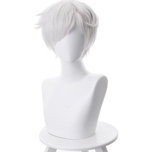 The Promised Neverland Cosplay Wig Norman Cosplay Wig Silver Short High Quality Halloween Cosplay Wigs