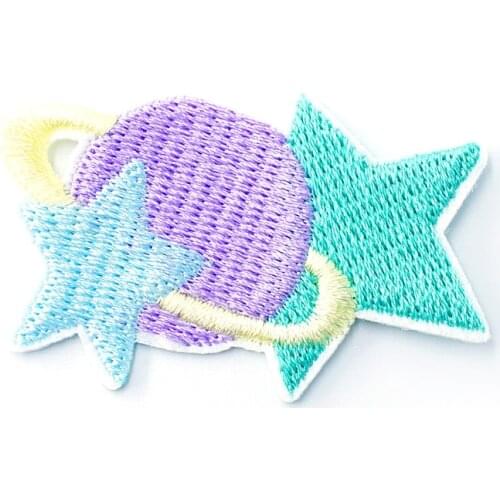Star Size:3.2x5.4cm DIY Patches Cloth Patch Embroidered Cute Badges Hippie Iron On Cartoon Patches For Clothes Sticker