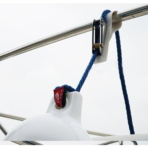 Boat Marine Adjustable White Fender Holder Strap Adjusts 6.3 Inch Length