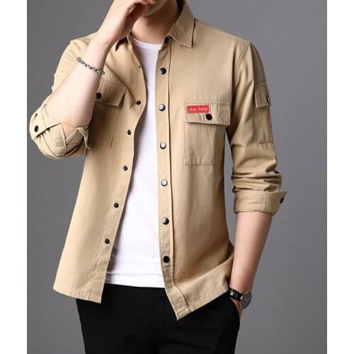 New Fashion Mens Casual Shirts 3XL Long Sleeve 100% Cotton Shirt Men Camisas