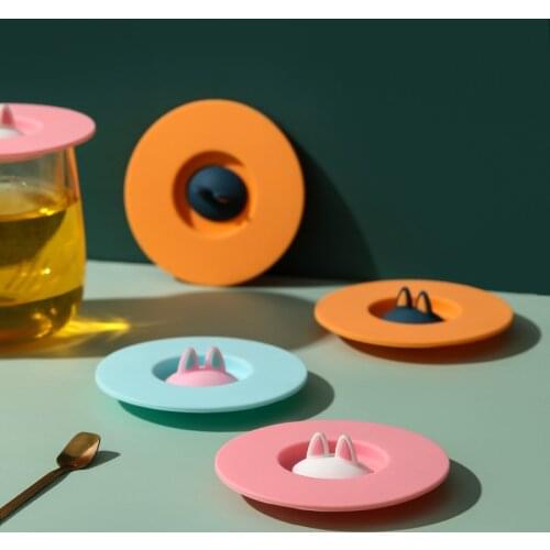 Creative cat ear silicone cup cover leak proof and dust-proof Mug ceramic tea cup water cup kitten cup cover