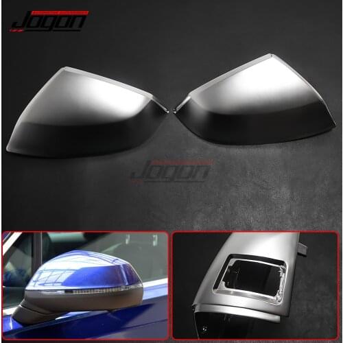 Matte Silver For Audi Q7 SQ7 4M 2016-19 Q5 FY 2018 2019 Car Side Wing Back Rearview Mirror Cover Replacement Lane Assist Chrome