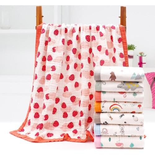 6 Layers super soft cotton muslin blanket baby swaddle baby summer blanket stroller cover Bath Towel baby receiving blanket