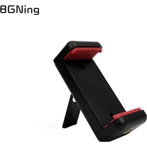 BGNing Universal Adjustable Phone Clamp Holder Smartphone Clip Upright Desktop Tripod Mount Bracket with 1/4" Screw Thread Holes