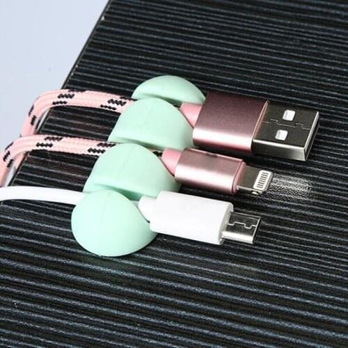 Cable Winder Flexible Silicone Cord Management Cable Holder Clips For USB Cable Mouse Headphone Earphone Network Cable