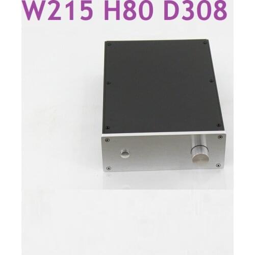 Size W215 H80 D308 Knob All Aluminum Power Amplifier Supply Chassis Preamp Shell Enclosure DIY Box