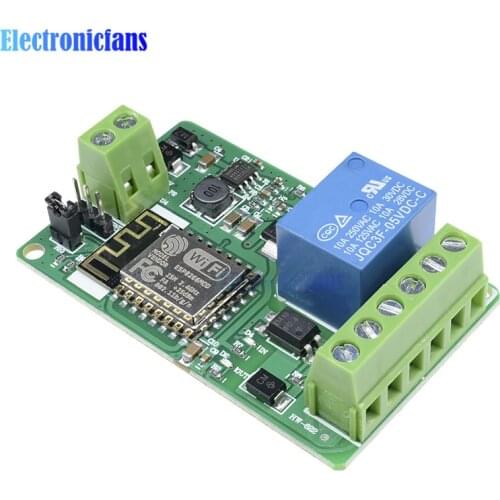 Green ESP8266 Relay Module 10A 220V Network Relay WIFI Module Input DC 7V~30V 4 Layers Board TVS Input Automatic Protection