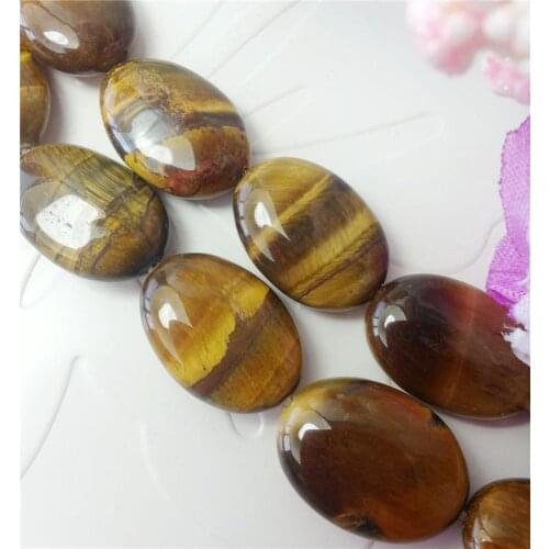 Women fashion bead for 13x18mm African Roar Tigers Eye Oval Loose Beads 15"