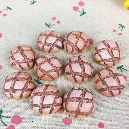 10Piece Flat Back Resin Cabochon Artificial Fake Bread Food DIY Flat Back Decorative Craft Scrapbooking Accessories:20mm
