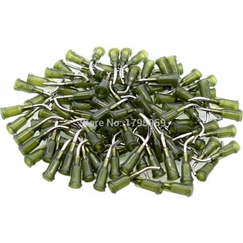 100pcs 14G Bent Dispensing Tips Adhesive Glue 45 Degree Dispensing Needle Liquid Glue Dispenser Tapered Blunt Tips Needles Set