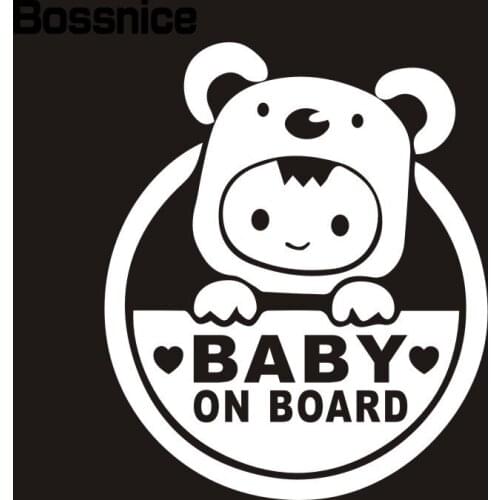 13cm*15cm Baby on Board Sticker Fashion Baby In Car Vinyl Decals Motorcycle Car Sticker Car-styling Black/Silver Colorful