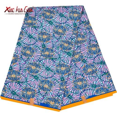 2022 Xiaohuagua African Fabric Wax Print Batik Color High Quality Traditional Handicraft Sewing Party Dress 6 Yards FP6441