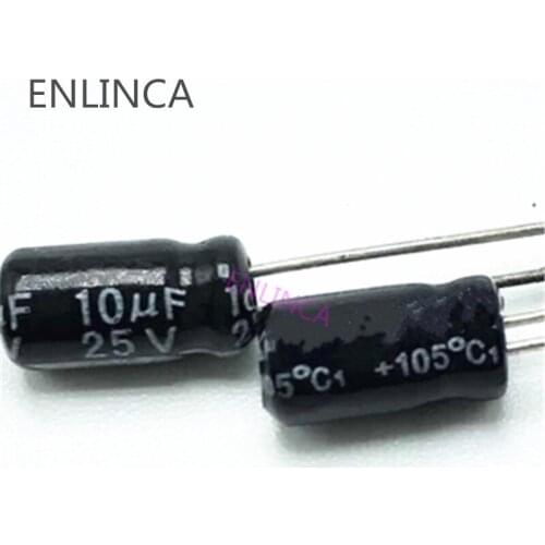 30pcs/lot T02 25V 10UF aluminum electrolytic capacitor size 4*7 10UF25V 20