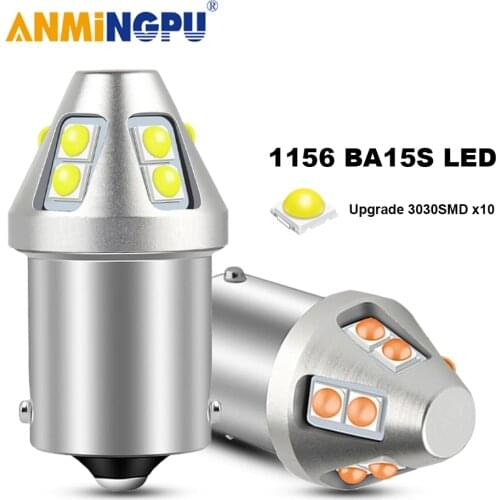 ANMINGPU 2x Signal Lamp 1156 BA15S P21W LED Bulbs 1157 BAY15D P21/5W 3030SMD PY21W BAU15S LED Turn Signal Lights Brake Lights