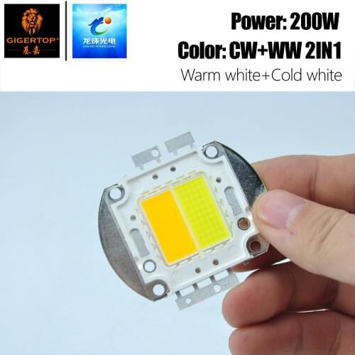 Freeshipping 200W Warm White 3200K with Cold White 6500K 2IN1 Color CW + WW 2 Color Mixing Spot Light Bulb LED G4 COB bulb