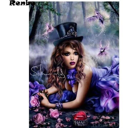 Free shipping 5d diy full square round diamond painting Forest Fairy Beauty diamond embroidery mosaic Cross stitch kits hobby