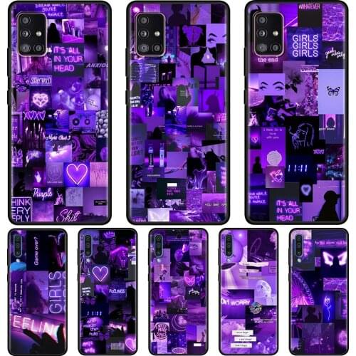 Purple Love Aesthetic Art Phone Case for Samsung Galaxy A51 A21s A12 A71 A31 A52 A32 5G A02s A72 A41 A11 A51 A42 A7 A9 Cover