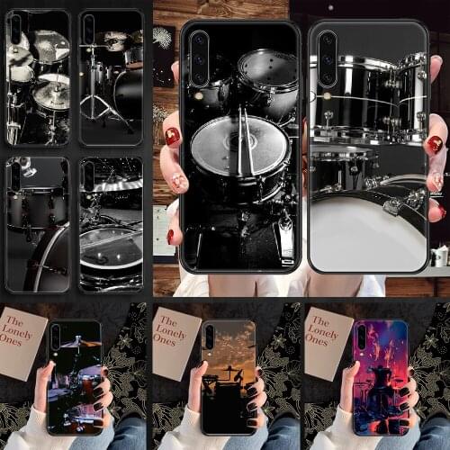 Musical Instrument Drum Phone case For Samsung Galaxy A 3 5 7 8 10 20 21 30 40 50 51 70 71 E S 2016 2018 4G black soft cover tpu