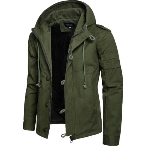 Black Military Jacket Casual Men Jacket Cotton Casual Solid Coat For Men Hoddie Coat Autumn Winter Outwear Jaqueta Masculina