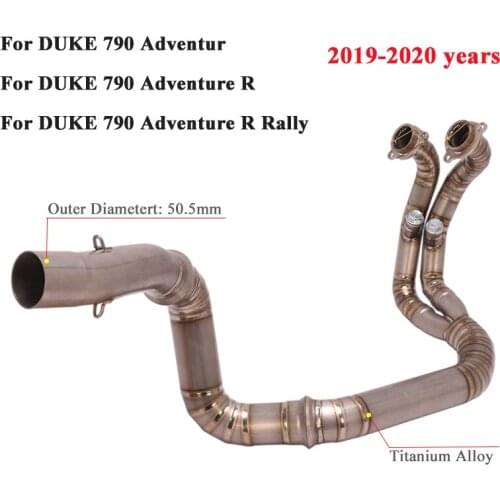 For DUKE 790 Adventure R Rally 2019 2020 Motorcycle Exhaust Muffler Escape Modify Titanium Alloy Slip On Front Middle Link Pipe