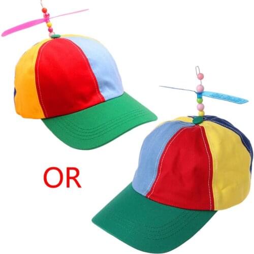 Adult Kid Summer Helicopter Propeller Baseball Cap Colorful Patchwork Dragonfly Beaded Cosplay Party Adjustable Snapback Dad Hat