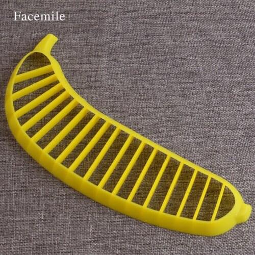 Facemile 1pcs Banana Slicer Chopper Cutter Plastic Banana Salad Make Tool Fruit Salad Sausage Cereal Cutter Plastic Banana 53037