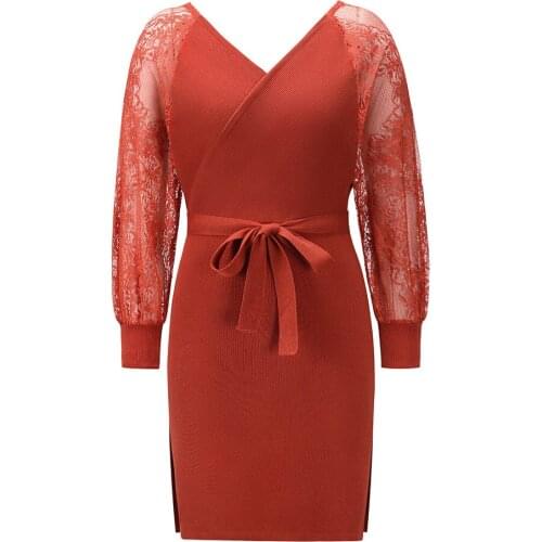 Модные вязаные платья FURSDIC China At AliExpress