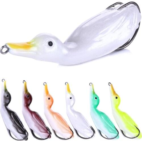 HENGJIA 1Pc Fishing Lure Isca Artificial Duck Soft Wobblers Frog Insect Soft Baits Pesca