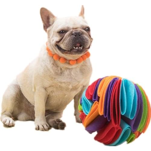 Dog Toy Sniffing Ball Pet Foldable Dog Snuffle Ball Fidget Toys Training Puzzle Increase IQ Toy Slow Dispensing Treats Feeder