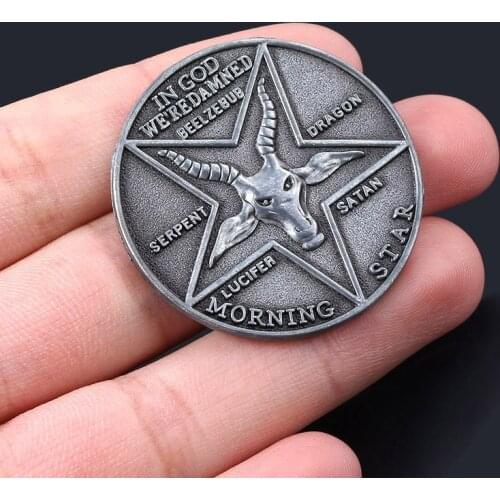 Classic Lucifer Fallen Angels Satan Cosplay Accessories Special Coin Pendant Festival Souvenir Gifts Collection