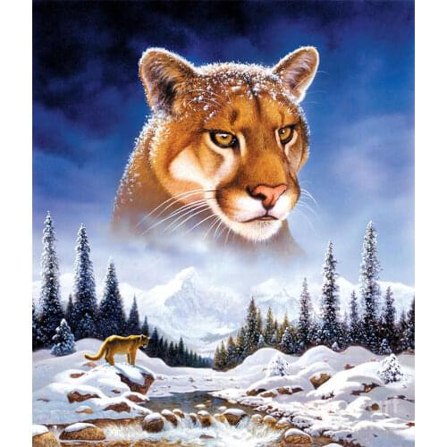 Lynx Snow Mountain Diamond Painting Animal Scenic Round Full Drill Nouveaute DIY Mosaic Embroidery 5D Cross Stitch Pattern