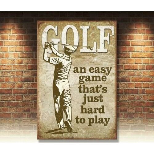 Retro Metal Signs Golf An easy Game Plaque Retro Tin Plate Cabin Decor