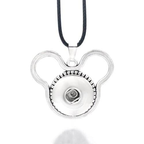 Fashion Interchangeable Flower Ginger Necklace 084 Fit 18mm Snap Button Pendant Necklace Charm Jewelry For Women Gift
