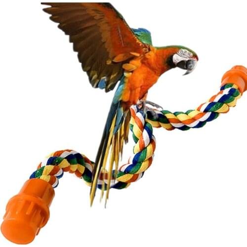 New Parrot Toy 40cm Long Rope Braided Parrot Chewing Rope Birds Perch Coil Bird Cage Cotton Cockatiel Toy игрушка для птисц