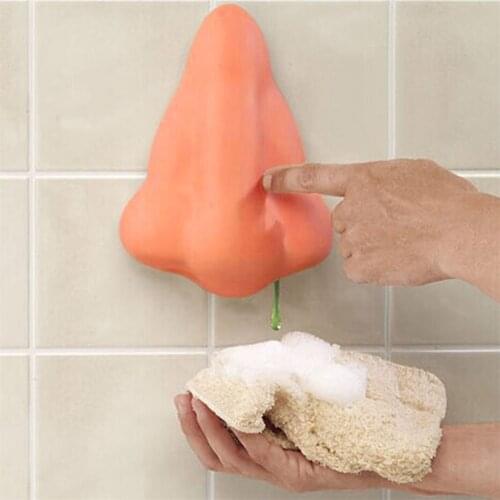 NEW Cute Shower Gel Sanitizer Nose Shape Soap Dispenser Funny Nose Bathroom Show with Suction Hooks Novelty